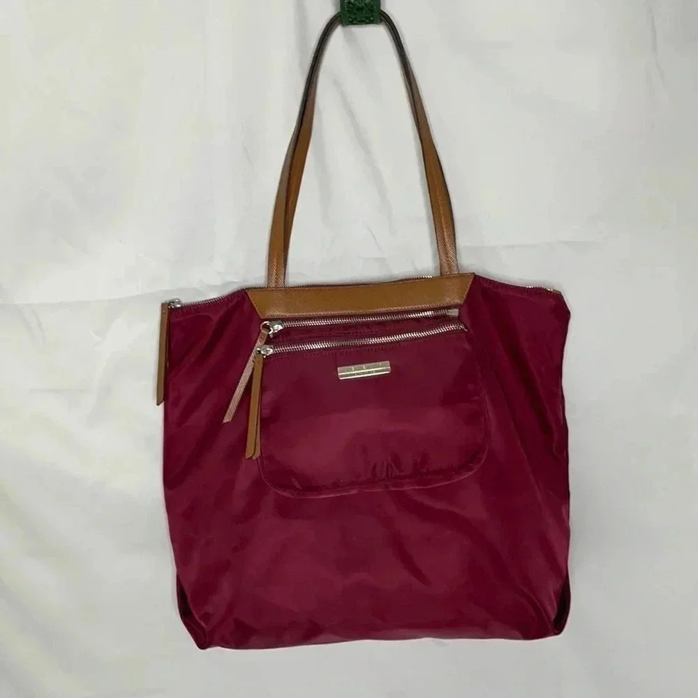Jones NY Selita Maroon Tote Shoulder Purse Handbag